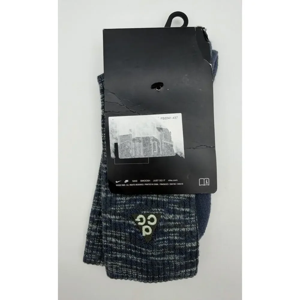 NWT Nike ACG Unisex Everyday Cushioned Crew Socks Youth Men Women (Blue/Marl)